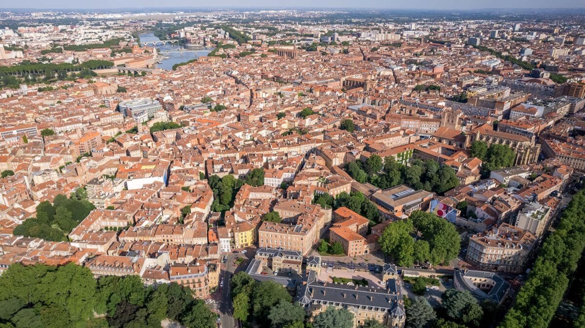 Vue aérienne de Toulouse